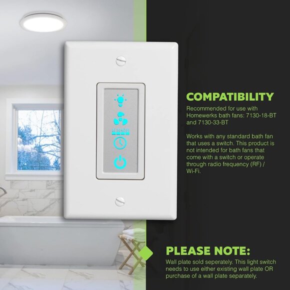 Utilitech Replacement Bath Fan Switch | LCD Display | Fan Timer | Easy Control - Picture 4 of 7